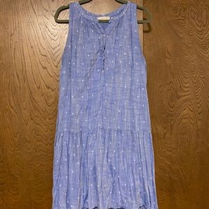 Dot Chambray Drop Waist Dress